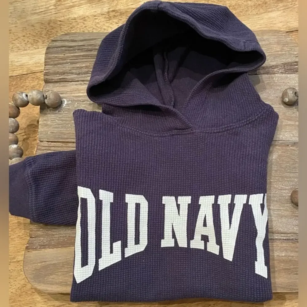 Vintage Old Navy Toddler 24-30 Months Navy‎ 100% Cotton Waffle Weave Hoodie